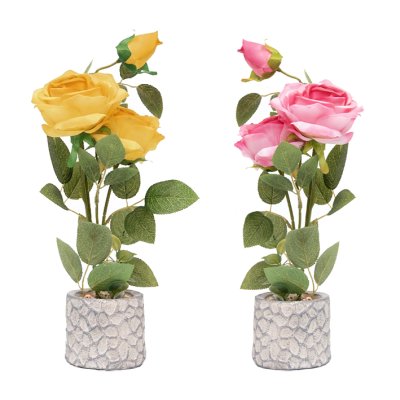 PLANTA CON FLOR Y MACETA 31CM